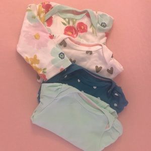 Cloud Island (Target) Newborn Long Sleeve Onesies, 4-pack